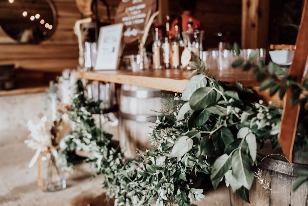 wedding decorations on the bar