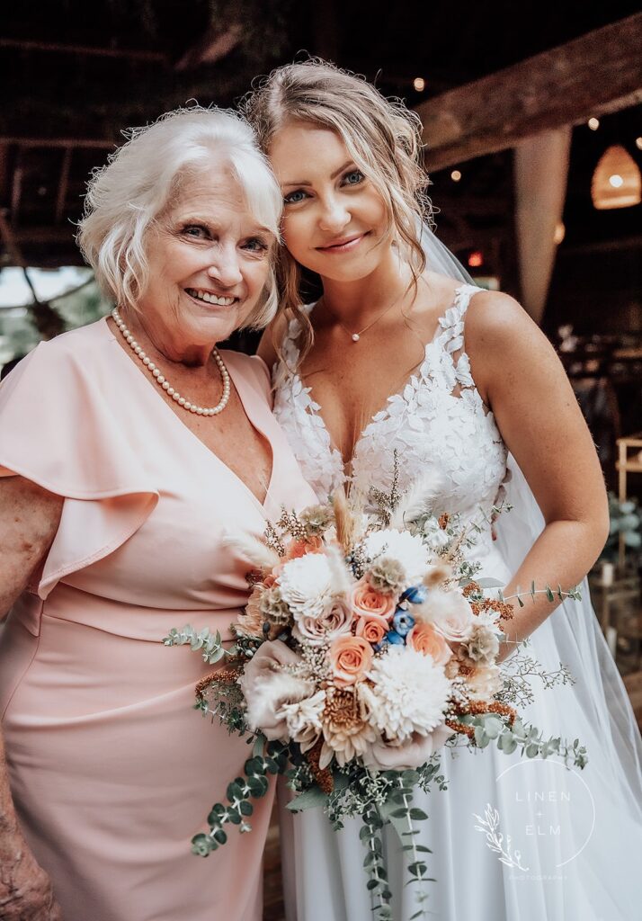 Cedar Bay Farm wedding bride with grandmother
