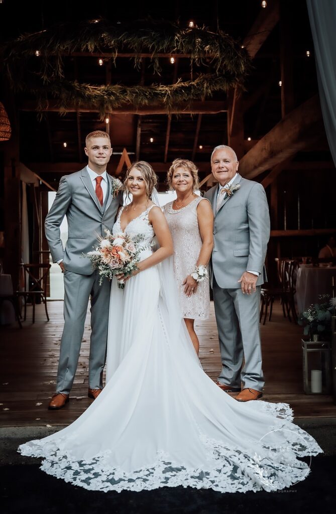 family portraits after wedding Cedar Bay Farm