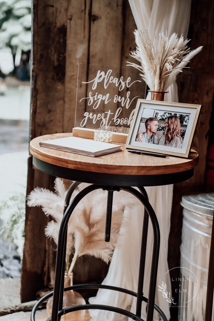 guest book sign in at Cedar Bay Farm