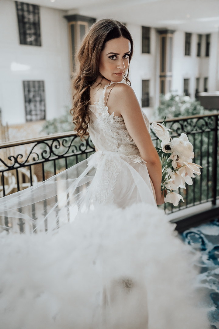 Bride In Dress At Lytle Park Hotel Cincinnati Ohio