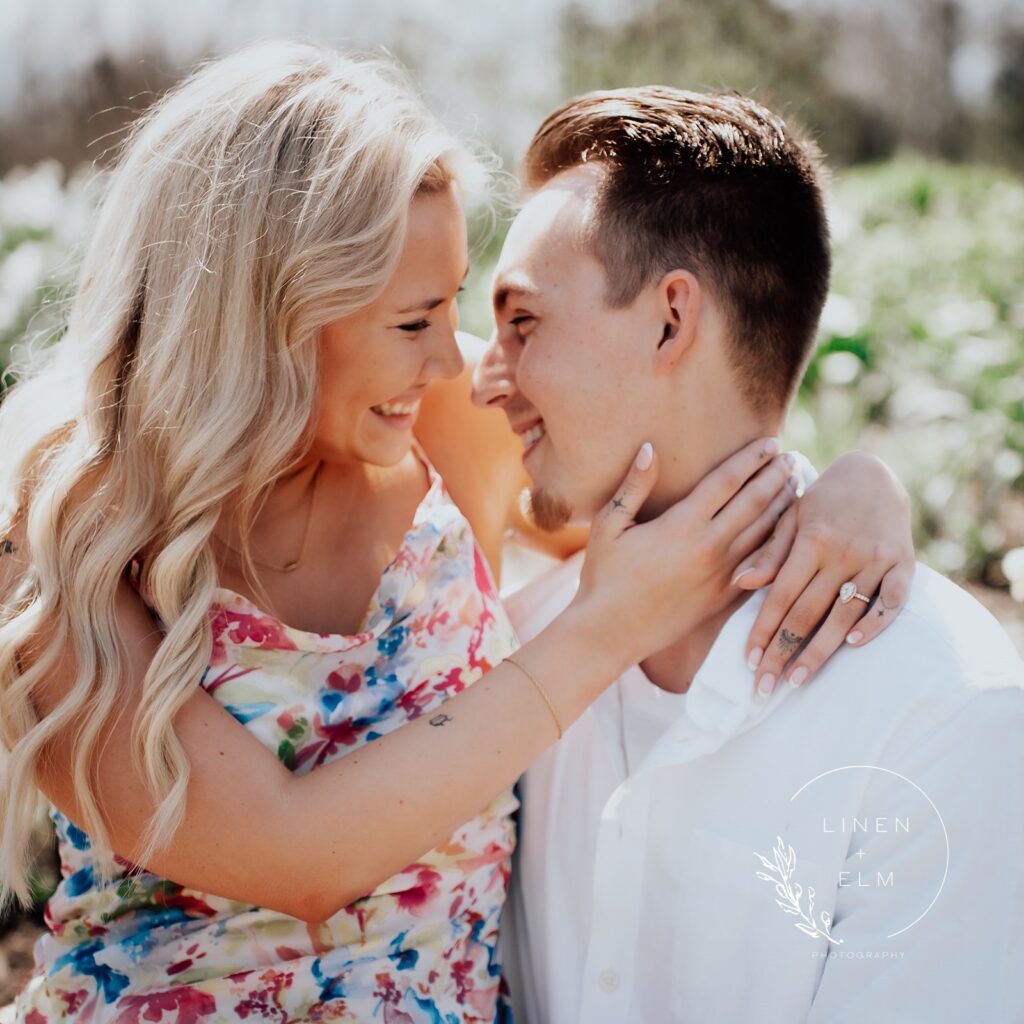 Engagement photography couple close up Cox Arboretum Dayton Ohio