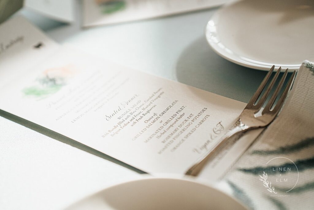 Wedding Menu Close Up Newport Aquarium Cincinnati Lbgtq Wedding Photography