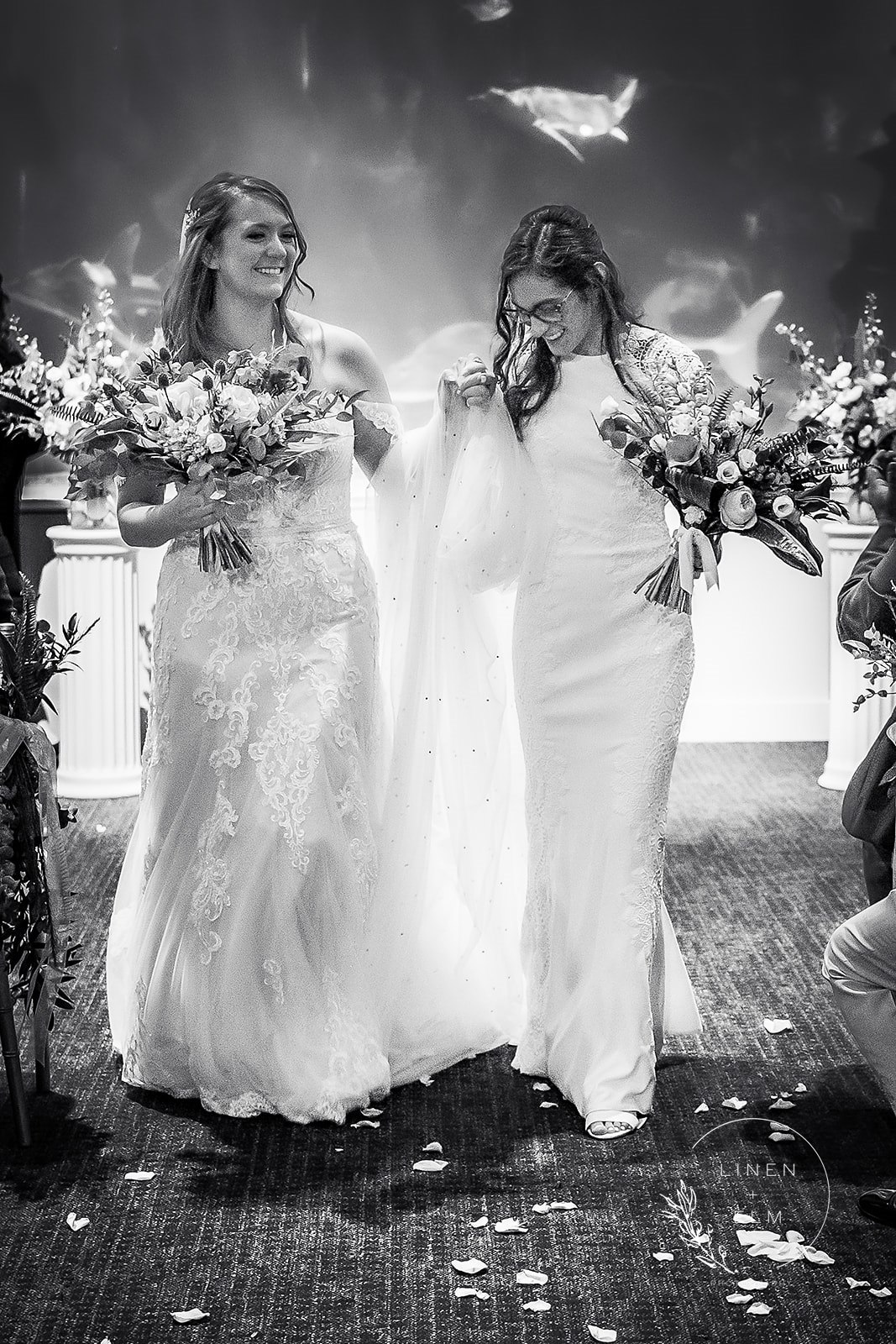 Two brides after ceremony just married