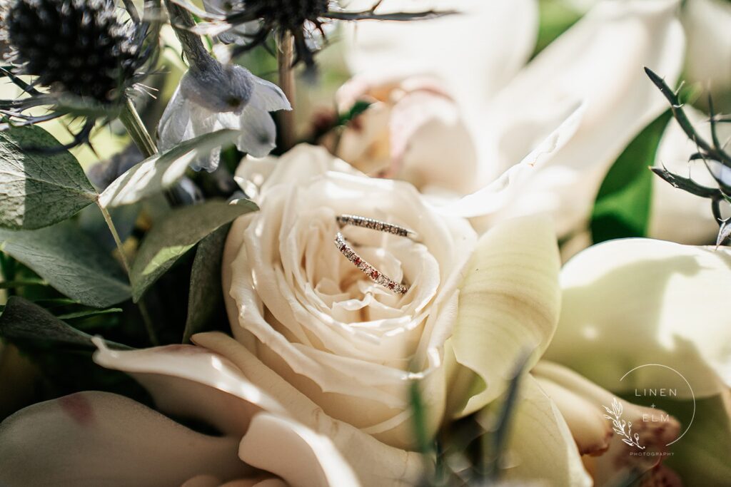 Bridal Bouquet With Rings Cincinnati Lbgtq Wedding Photography