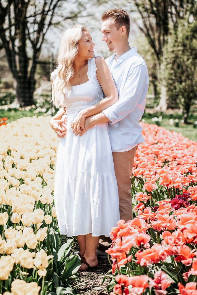 Couple In Tulip Field Cox Arboretum Dayton Ohio