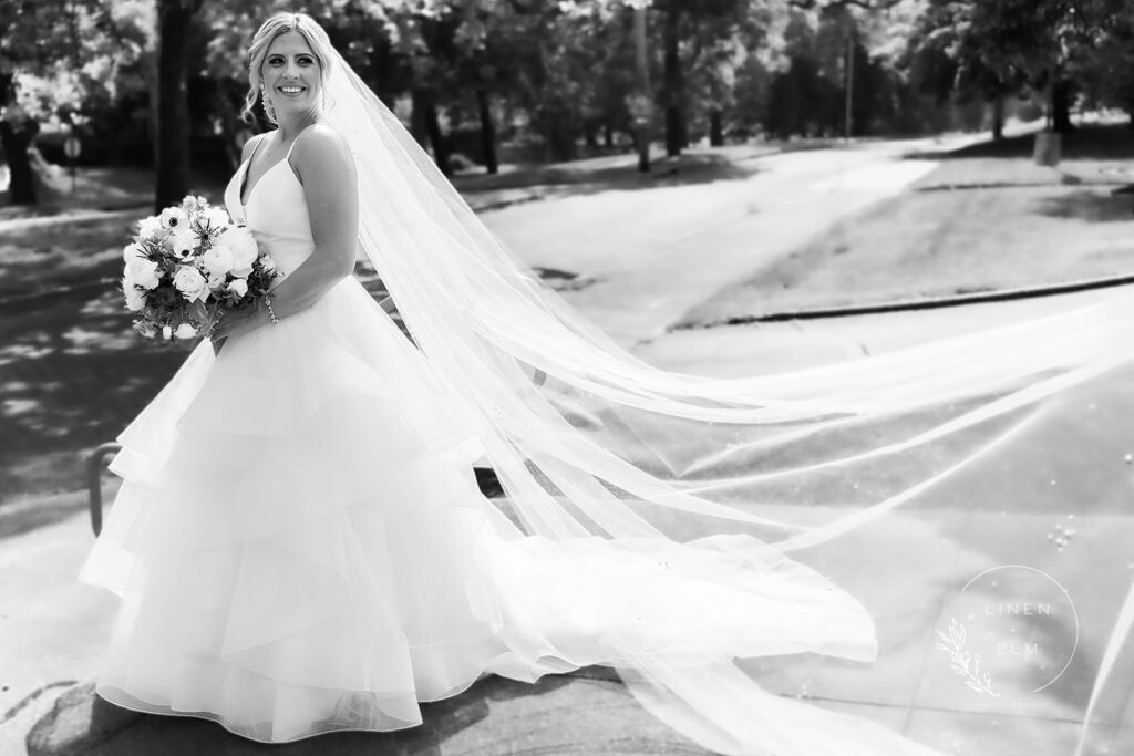 Bridal portrait black and white Dayton Wedding Photography