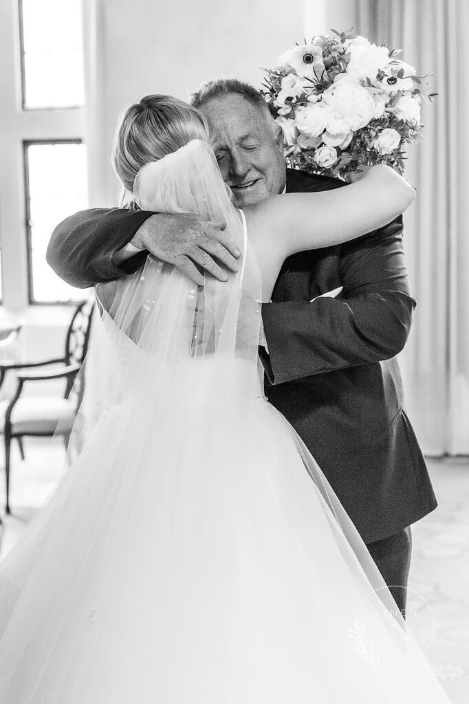 Dad first look with Bride Dayton Wedding Photography
