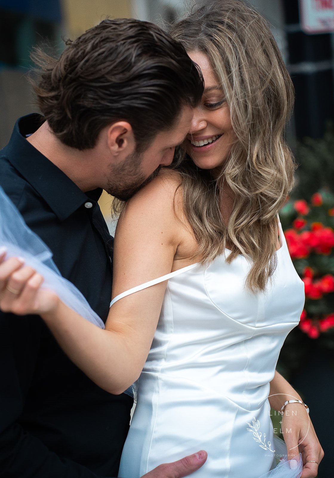 Cute couple downtown Cincinnati engagement photography