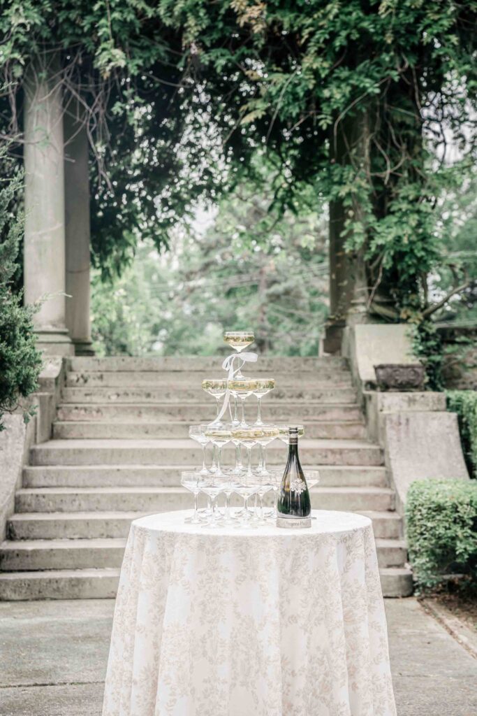 A Champagne Tower For A Wedding At Laurel Court Cincinnati